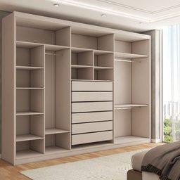 Guarda-roupa Casal Córdoba 6 Portas 6 Gavetas 100% Mdf com Espelho - Panorama Móveis - 5 Guarda-roupa Casal Córdoba 6 Portas 6 Gavetas 100% Mdf com Espelho - Panorama Móveis - 5