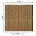 Ver imagem 3 de Guarda-roupa Casal Madesa Kansas 3 Portas de Correr 3 Gavetas