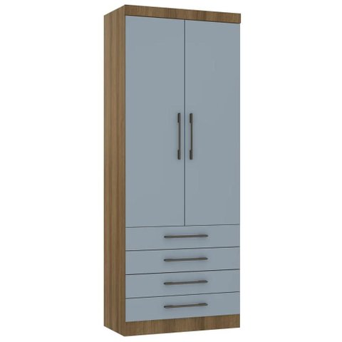 Guarda Roupa Modulado 90cm 2 Portas 4 Gavetas Delphi Avelã/grey L01 - Mpozenato