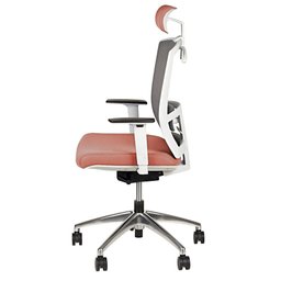 Cadeira de Escritório Marelli Profit 1605 Mescla Rose com Base Polida e Apoio de Cabeça - 3