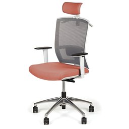 Cadeira de Escritório Marelli Profit 1605 Mescla Rose com Base Polida e Apoio de Cabeça - 2
