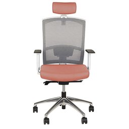 Cadeira de Escritório Marelli Profit 1605 Mescla Rose com Base Polida e Apoio de Cabeça - 1