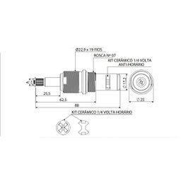 Reparo Mvc para Registro Pressão 1/4 Volta Blukit - 3