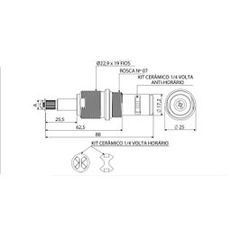 REPARO MVC PARA REGISTRO PRESSÃO 1/4 VOLTA BLUKIT - 3 REPARO MVC PARA REGISTRO PRESSÃO 1/4 VOLTA BLUKIT - 3