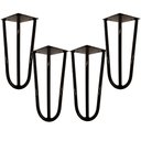 Ver imagem 1 de Kit 04 Pés de Ferro Aço Hairpin Legs 25 Cm Preto A01 Sofá Móveis Mesa - Inoviza