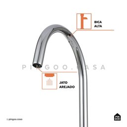Torneira Para Banheiro Misturador Monocomando Carás Pingoo.casa - Prata - 4