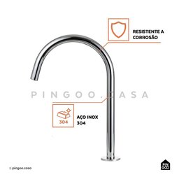 Torneira Para Banheiro Misturador Monocomando Carás Pingoo.casa - Prata - 3