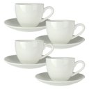 Ver imagem 1 de Kit 4 Xícaras de Café com Pires Porcelana Clean 100ml Lyor