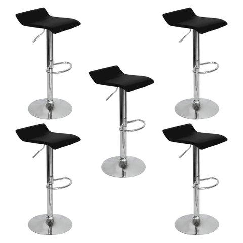 Kit 5 Banquetas Toquio Wave Enzo Belo Horizonte Recouro Giratória com Regulagem 