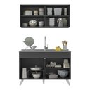 Ver imagem 5 de Armário de Cozinha Compacta 120cm Veneza Multimóveis V2141 Preto/Branco