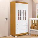 Ver imagem 1 de Guarda Roupa Infantil New Katatau 2 Portas e 3 Gavetas Branco Fosco/savana - Reller Móveis
