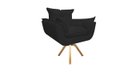 Ver imagem 2 de Poltrona Decorativa Opala Base Giratória Suede Preto Ms Decor