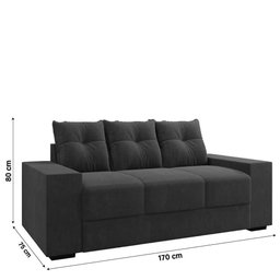 Sofá Namoradeira 3 Lugares 1,70m Ibiza Suede Selmer - 3
