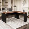 Mesa em L Start 1,70 X 1,60 40mm - sem Gavetas - Nogal/preto - 2