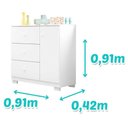 Ver imagem 6 de Berço Americano Mini Cama Mel e Cômoda Infantil Duda Branco Brilho Colchão - Phoenix Baby