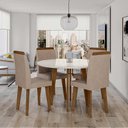 Ver imagem 2 de Mesa de Jantar Redonda Tampo Vidro 108x108 Pés Oblongo Turmalina RV Móveis Off White