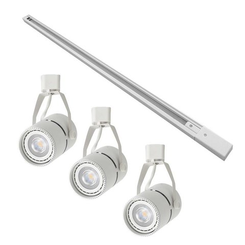 Kit Trilho 1 Metro com 3 Spots Nordecor Classic Ar70 Gu10 Bivolt Branco