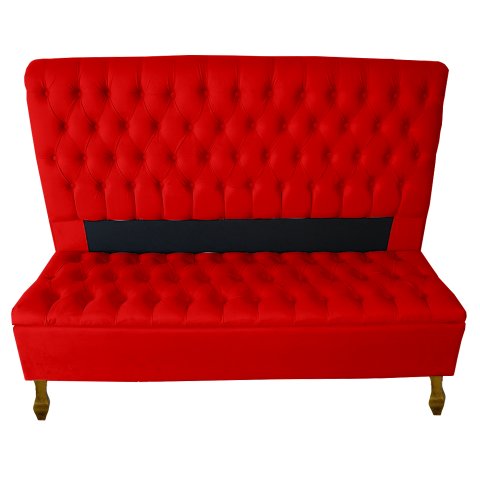 Cabeceira e Recamier Iza para Cama Box Casal Queen 1.60 - Suede - Sv Decor: Vermelho