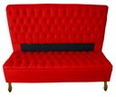 Ver imagem 1 de Cabeceira e Recamier Iza para Cama Box Casal Queen 1.60 - Suede - Sv Decor: Vermelho