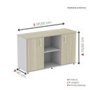 Ver imagem 4 de Armário Credenza 2 Portas Pivotante P25 Cinza/Castanheira Marrom