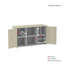Ver imagem 7 de Armário Credenza 2 Portas Pivotante P25 Cinza/Castanheira Marrom