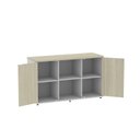 Ver imagem 5 de Armário Credenza 2 Portas Pivotante P25 Cinza/Castanheira Marrom