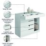 Cômoda 5 Gavetas com Porta Joias Organizador Tampo de Vidro Sevilha Aramóveis - 3