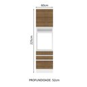 Ver imagem 3 de Torre Quente Para Fornos Armário de Cozinha 1 Porta e 3 Gavetas Branco/Rustic Glamy Madesa