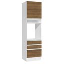 Ver imagem 1 de Torre Quente Para Fornos Armário de Cozinha 1 Porta e 3 Gavetas Branco/Rustic Glamy Madesa