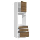 Ver imagem 6 de Torre Quente Para Fornos Armário de Cozinha 1 Porta e 3 Gavetas Branco/Rustic Glamy Madesa