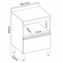 Ver imagem 7 de Balcão de Cozinha Proença 60cm 1 Porta e 1 Gaveta Nogueira Touch/nude Prime Tx com Tampo Mdf -