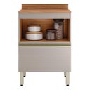 Ver imagem 2 de Balcão de Cozinha Proença 60cm 1 Porta e 1 Gaveta Nogueira Touch/nude Prime Tx com Tampo Mdf -