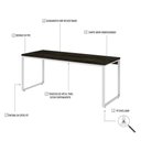 Ver imagem 4 de Mesa Kuadra Diretor 180x70x75cm Carvalho Dark - Est. Branca