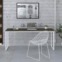 Ver imagem 3 de Mesa Kuadra Diretor 180x70x75cm Carvalho Dark - Est. Branca
