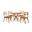 Ver imagem 3 de Conjunto de Sala Jantar Mesa 120 cm com 4 Cadeiras Ava Marrom