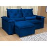 Sofá Retrátil Reclinável 1,80 M Azul 206 Athenas - 4