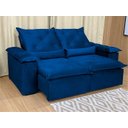 Ver imagem 2 de Sofá Retrátil Reclinável 1,80 M Azul 206 Athenas