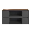 Ver imagem 7 de Balcão Gabinete de Banheiro Suspenso com 2 Portas 4 Gavetas 88,4cm Multimóveis Crart-BAL004 Grafite