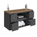 Ver imagem 5 de Balcão Gabinete de Banheiro Suspenso com 2 Portas 4 Gavetas 88,4cm Multimóveis Crart-BAL004 Grafite