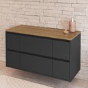 Ver imagem 1 de Balcão Gabinete de Banheiro Suspenso com 2 Portas 4 Gavetas 88,4cm Multimóveis Crart-BAL004 Grafite