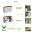 Ver imagem 3 de Balcão Gabinete de Banheiro Suspenso com 2 Portas 4 Gavetas 88,4cm Multimóveis Crart-BAL004 Grafite