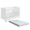 Ver imagem 3 de Kit Berço Bebê Peroba Popy Retro Branco + Colchão Incluso