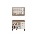 Ver imagem 3 de Cozinha Modulada Completa Alpha 2 Peças (1aéreo+1balcão) C2p52 Freijo/off White - Carraro
