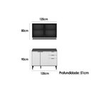 Ver imagem 2 de Cozinha Modulada Completa Alpha 2 Peças (1aéreo+1balcão) C2p52 Freijo/off White - Carraro