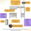 Ver imagem 2 de Armário de Cozinha Compacta com Mesa/bancada Veneza Multimóveis Mp2210 Branco/preto