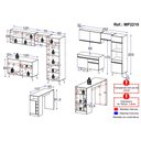 Ver imagem 3 de Armário de Cozinha Compacta com Mesa/bancada Veneza Multimóveis Mp2210 Branco/preto
