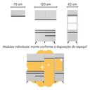 Ver imagem 5 de Armário de Cozinha Compacta com Mesa/bancada Veneza Multimóveis Mp2210 Branco/preto