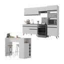 Ver imagem 1 de Armário de Cozinha Compacta com Mesa/bancada Veneza Multimóveis Mp2210 Branco/preto