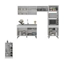 Ver imagem 4 de Armário de Cozinha Compacta com Mesa/bancada Veneza Multimóveis Mp2210 Branco/preto