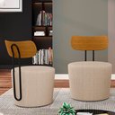 Ver imagem 2 de Kit 2 Poltronas Decorativas Redondas 53cm Le Moon M22 Linho Cru - Mpozenato